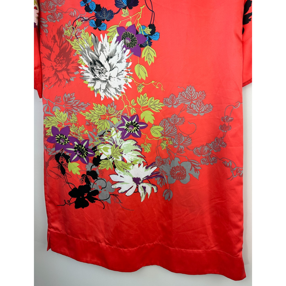 Soft Surroundings Floral Asian Inspired Kimono Drop Shoulder Satin Dress Small - Picture 5 of 15